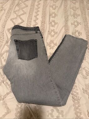 Topman Light Gray Washed Slim Straight Jeans